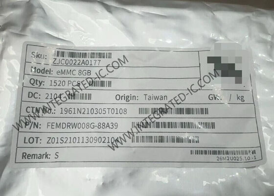 8GB eMMC 5.1 NAND فلاش حافظه IC تراشه با بسته BGA-153 برای کاربردهای صنعتی طیف گسترده ای از دما