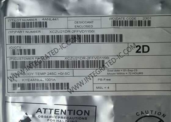 آرایه گیت قابل برنامه ریزی میدانی XCZU21DR-2FFVD1156I 775 مگاهرتز با FinFET 16 نانومتری و چهار هسته ای ARM Cortex-A53 Zynq UltraScale+ MPSoC