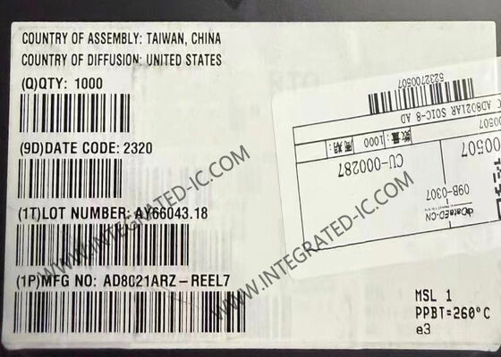 تراشه آی سی تقویت کننده عملیاتی کم نویز AD8021ARZ با سرعت بالا با پهنای باند 560 مگاهرتز SOIC-8