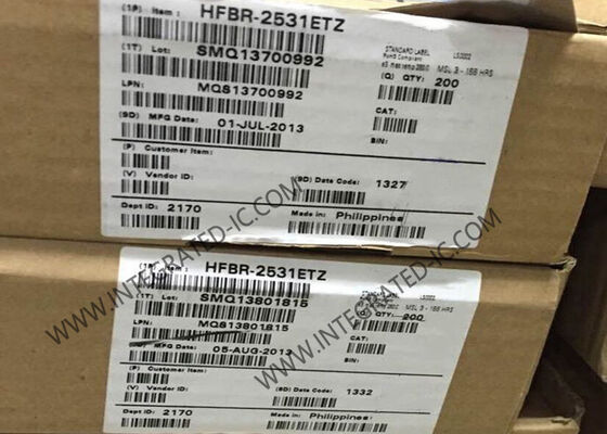 HFBR-2531ETZ گیرنده فیبر نوری 5MBd نرخ داده 660nm طول موج پلاستیکی فیبر نوری لینک چند منظوره