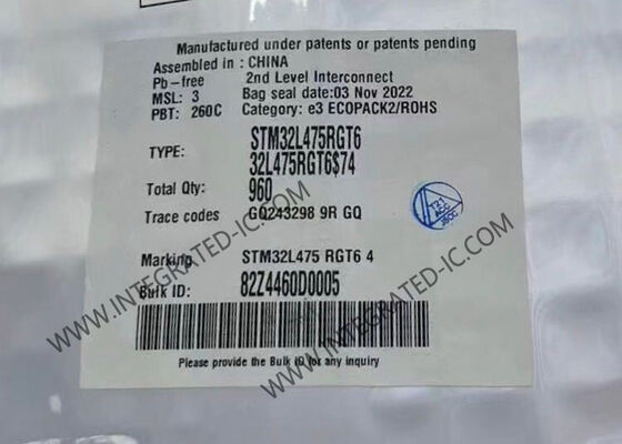 میکروکنترلر STM32L475RGT6 MCU با کارایی بالا با حافظه فلش 1 مگابایت