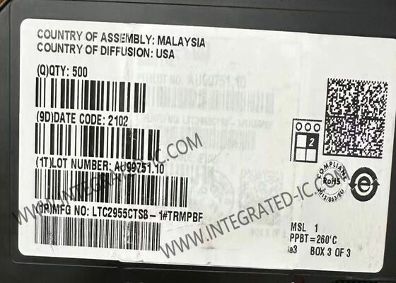 LTC2955CTS8-1 تراشه مدار مجتمع کنترل کننده روشن/خاموش دکمه فشاری با محدوده تغذیه ورودی گسترده 1.5 ولت تا 36 ولت و جریان تغذیه کم 1.2 میکرو آمپر