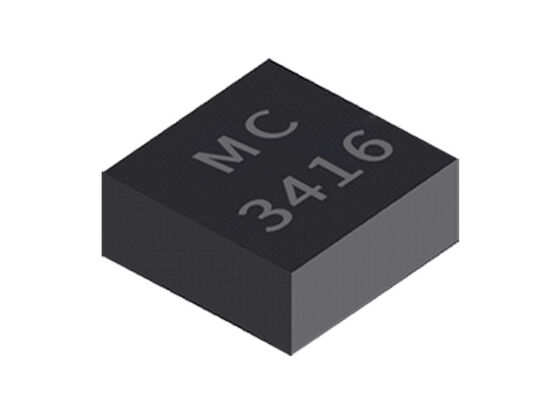 مستشعر مقياس التسارع ثلاثي المحاور MC3416-P بنطاق ±16g وعرض نطاق 128-1024 هرتز في عبوة LGA-12