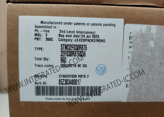 میکروکنترلر STM32F030R8T6 MCU با هسته RISC 32 بیتی با کارایی بالا 48 مگاهرتز