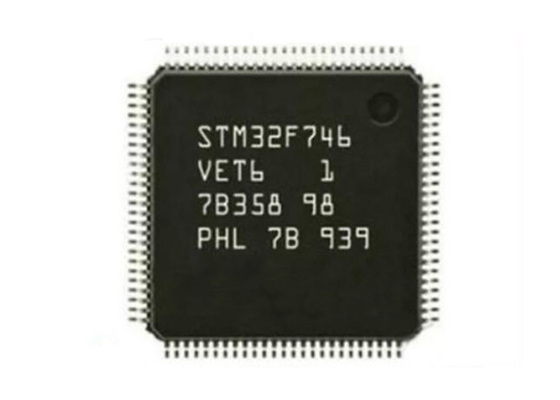 میکروکنترلرهای فلش 512 کیلوبایتی IC STM32F746VET6 216 مگاهرتز Arm Cortex M7 MCU 100LQFP