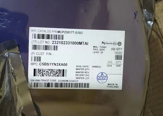 منبسط کننده ورودی/خروجی 16 بیتی تراشه آی سی 1.7 مگاهرتز 28-SOIC MCP23017T-E/SO با رابط سریال