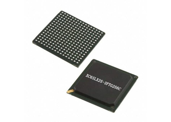 بسته یکپارچه IC XC6SLX25-3FTG256C Wire-Bond FPGA IC Surface Mount 256-LBGA