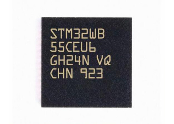 میکروکنترلر 2Mbps STM32WB55CEU6 MCU 48UFQFN چند پروتکل بی سیم 32 بیتی MCU