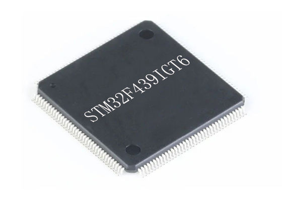 میکروکنترلر STM32F439IGT6 MCU با پکیج LQFP-176، مبدل آنالوگ به دیجیتال 12 بیتی و ولتاژ ورودی/خروجی 3.3 ولت تراشه پردازنده‌های تعبیه شده