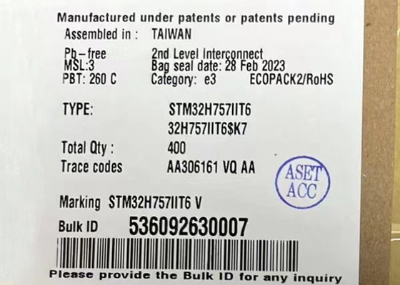 میکروکنترلر MCU STM32H757IIT6 32 بیت دو هسته ای 240 مگاهرتز میکروکنترلرهای جاسازی شده