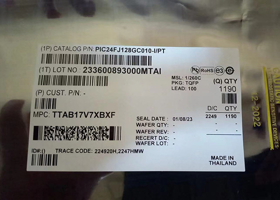تراشه مدار مجتمع PIC24FJ128GC010-I/PT تراشه میکروکنترلر 32 مگاهرتز TQFP100