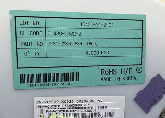 TF31-20S-0.5SH تراشه مدار مجتمع اتصالات انعطاف پذیر تخت 20 موقعیت 50 ولت