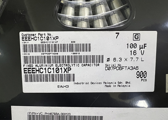 تراشه مدار مجتمع 100uF خازن های الکترولیتی آلومینیومی EEEHC1C101XP SMD