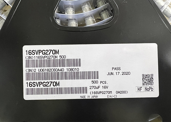 خازن های پلیمری آلومینیومی تراشه مدار مجتمع 16SVPG270M 270μF Radial SMD