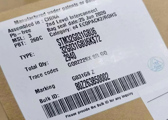میکروکنترلر MCU STM32G031G8U6 میکروکنترلرهای ARM 64 مگاهرتز بسته آی سی UFQFPN-28
