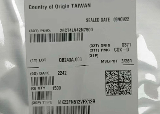 120MHz Microcontroller MCU MK22FN512VFX12R 32 بیتی تک هسته ای 88-QFN