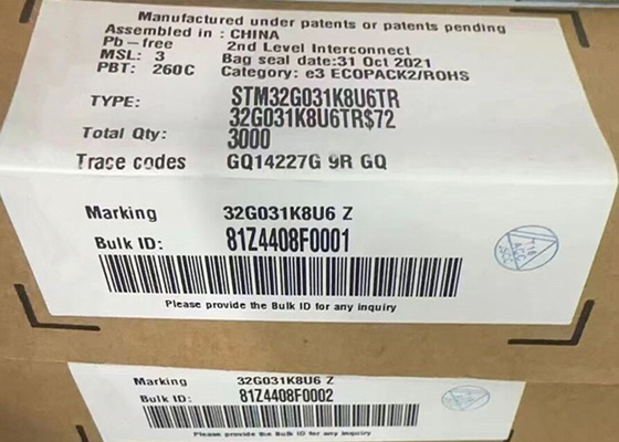 میکروکنترلر MCU STM32G031K8U6TR میکروکنترلرهای تک هسته ای 32 بیتی IC 32-UFQFN