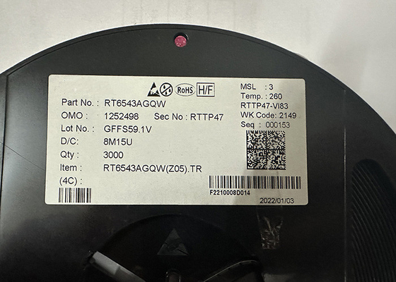 تراشه مدار یکپارچه RT6543AGQW کنترلر PWM تک هم زمان Buck با کارایی بالا