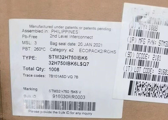 IC میکروکنترلر IC 201UFBGA 32 بیتی تک هسته ای MCU STM32H750IBK6 با کارایی بالا