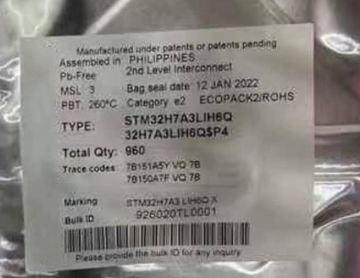 میکروکنترلر MCU STM32H7A3LIH6Q تراشه میکروکنترلر 225TFBGA تراشه آی سی 280 مگاهرتز