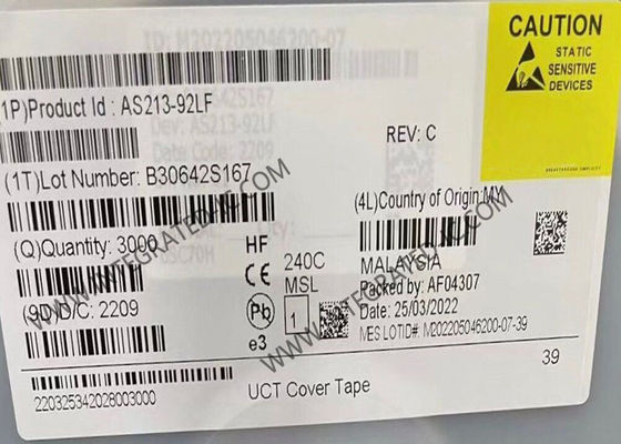 AS213-92LF ماژول ارتباطات بی سیم 0.1GHz تا 3GHz pHEMT GaAs SPDT سوئیچ IC