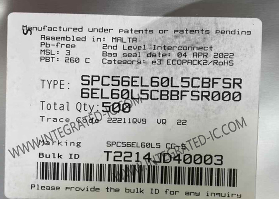 میکروکنترلر MCU SPC56EL60L5CBFSR دو هسته ای 120MHz 32 بیت معماری قدرت میکروکنترلر