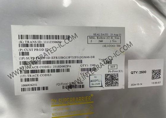 EFR32BG13P732F512GM48-DR تراشه بلوتوث 2.4 گیگاهرتز با توان خروجی 19 dBm و هسته ARM Cortex M4