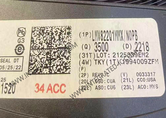 LMV822Q1MMX تراشه مدار یکپارچه خودرو دوگانه 5.5V 5.6MHz 40mA RRO تقویت کننده عملیاتی