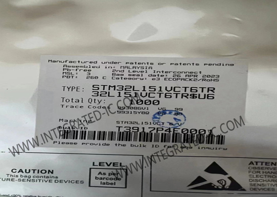 STM32L151VCT6 میکروکنترلر MCU 32MHz 32 بیتی میکروکنترلر تک هسته ای IC LQFP-100