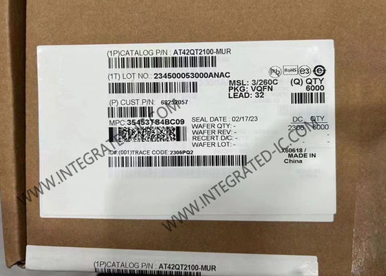 AT42QT2100-MUR Sensor IC 7 Channel QTouch Touch Sensor IC بسته بندی VQFN-32