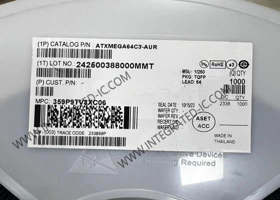 ATXMEGA64C3-AUR میکروکنترلر MCU 8-Bit 32MHz میکروکنترلر بسته TQFP-64