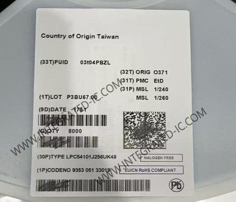 LPC54101J256UK49 میکروکنترلر MCU 100MHz میکروکنترلرهای تک هسته ای 32 بیتی