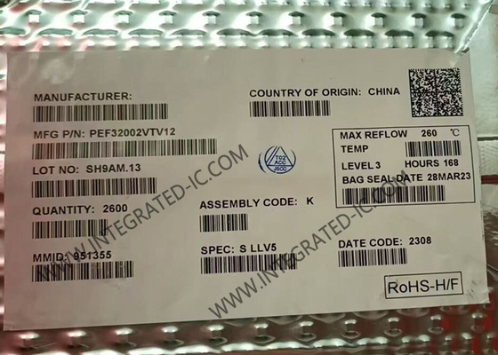 PEF32002VTV12 تراشه مدار یکپارچه 144V دو کانال CODEC/SLIC VQFN-68