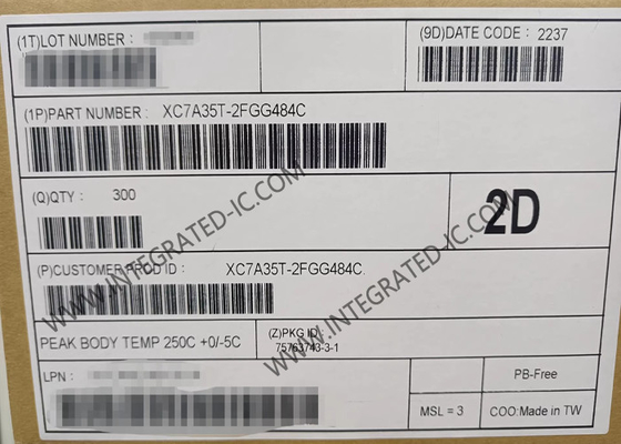آرایه دروازه قابل برنامه ریزی میدان XC7A35T-2FGG484C 6.6 Gb / s Artix-7 Field Programmable Gate Array IC 484-BBGA Surface Mount