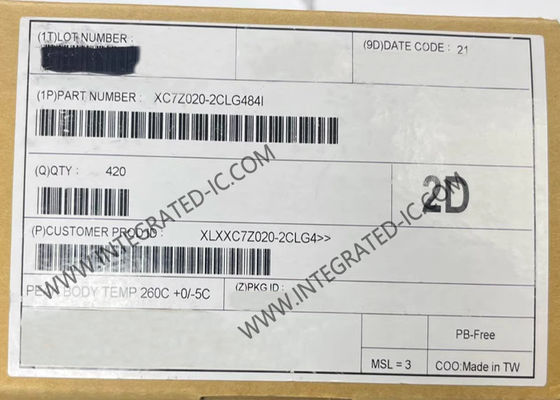 FPGA آرایه دروازه ای برنامه پذیر XC7Z020-2CLG484I با سیستم روی تراشه 766MHz Zynq-7000 و 6 ورودی LUT در بسته 484-CSPBGA