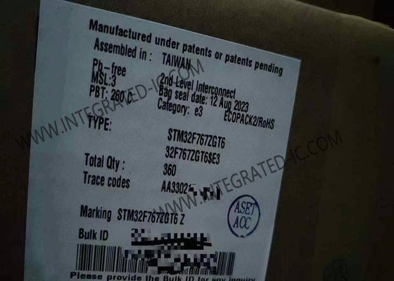 آی سی میکروکنترلر تک هسته ای 1MB تراشه مدار مجتمع STM32F767ZGT6 32BIT