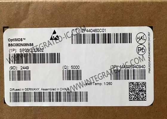 ترانزیستور ماسفت 5 قدرتی 80 ولتی تراشه مدار مجتمع BSC052N08NS5 OptiMOS™ با جریان تخلیه پیوسته 95 آمپر و Rds روشن 7.6 میلی اهم