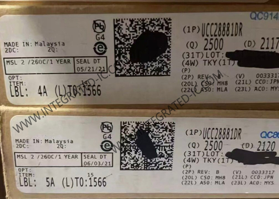 UCC28881DR تراشه مدار یکپارچه 700V 225mA کم جریان خاموش کنورتر غیر خط
