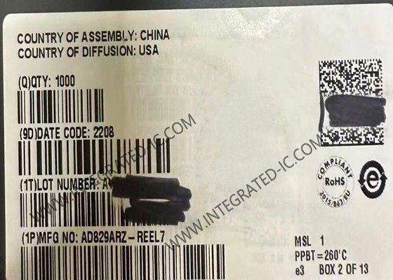 تراشه مدار مجتمع AD829ARZ تقویت کننده های عملیاتی SOIC8 آمپ عملیاتی ویدیویی با نویز کم