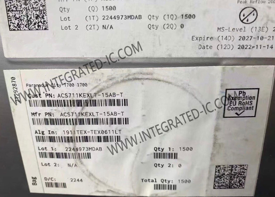 تراشه مدار مجتمع 12-QFN سنسور جریان افکت 1 کانال ACS711KEXLT-15AB-T