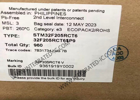 میکروکنترلرهای ARM Chip ICs STM32F205RCT6 - MCU 32BIT ARM Cortex M3 اتصال 256 کیلوبایت