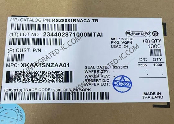 KSZ8081RNACA Ethernet IC 10/100 BASE-TX گیرنده لایه فیزیکی با پشتیبانی RMII