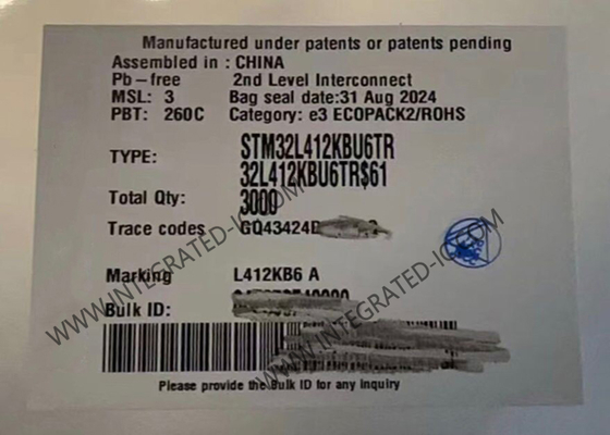 STM32L412KBU6TR میکروکنترلر MCU عملکرد بالا 32 بیتی 80MHz ARM Cortex-M4 MCU