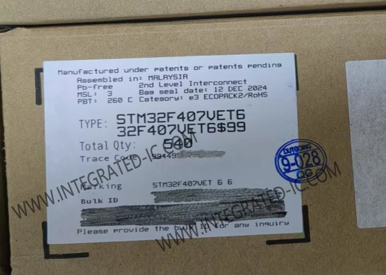 تراشه مدار مجتمع 512 کیلوبایتی STM32F407VET6 بازوی 168 مگاهرتز Cortex M4 Core 100LQFP