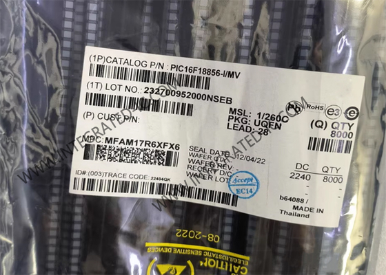 PIC16F18856-I/MV	ریزکنترلر MCU میکروکنترلر 32 مگاهرتز 8 بیتی IC PIC XLP 16F MCU
