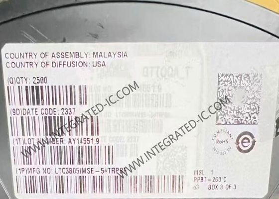 تراشه مدار مجتمع LTC3805IMSE-5 کنترل‌کننده DC/DC Flyback/Boost/SEPIC با حالت جریان و فرکانس قابل تنظیم