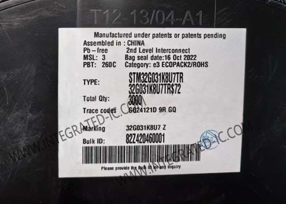 STM32G031K8U7TR میکروکنترلر MCU بازوی عملکرد بالا Cortex-M0+ MCU اصلی 32 بیتی