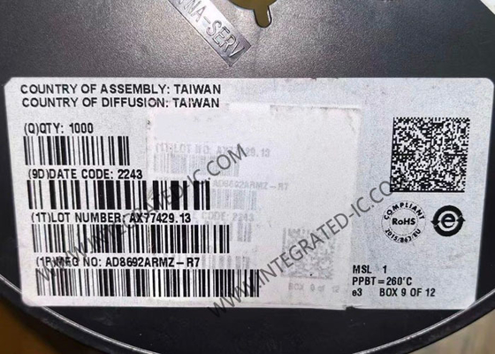 AD8692ARMZ چیپ مدار یکپارچه کم هزینه کم سر و صدا CMOS RRO تقویت کننده های عملیاتی