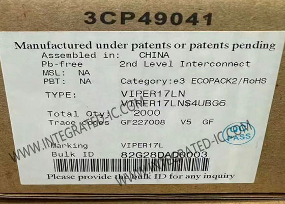 تراشه مدار مجتمع VIPER17LN مبدل آفلاین با بخش توان مقاوم 800 ولتی، فرکانس سوئیچینگ 60 کیلوهرتز و توان آماده به کار < 30 میلی وات