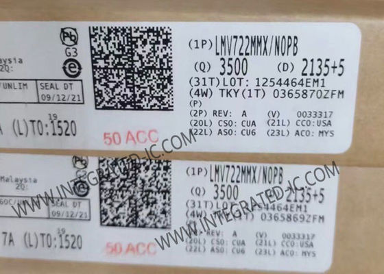 LMV722MMX 10MHz 2 Channel Operational Amplifier IC Chip با محدوده تغذیه 2.2V تا 5.5V
